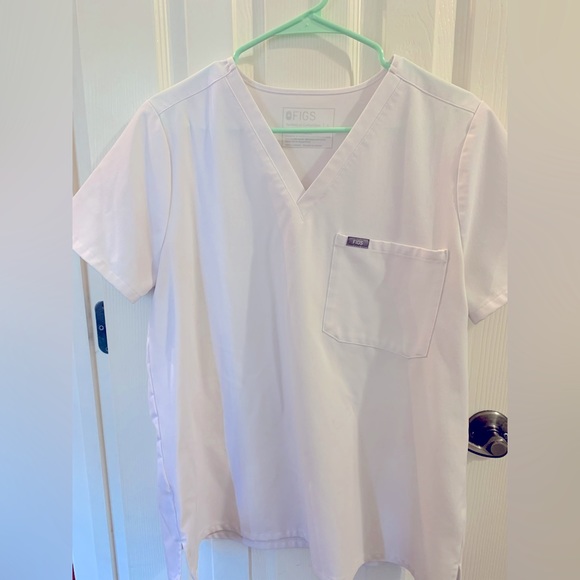 Figs Tops Figs Womens Optic White Fionxtra Catarina Onepocket Scrub